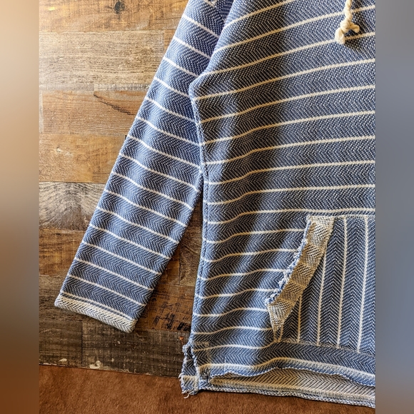 Ocean Drive Raw Edge Hooded Sweatshirt Drop Shoulder - Picture 5 of 16